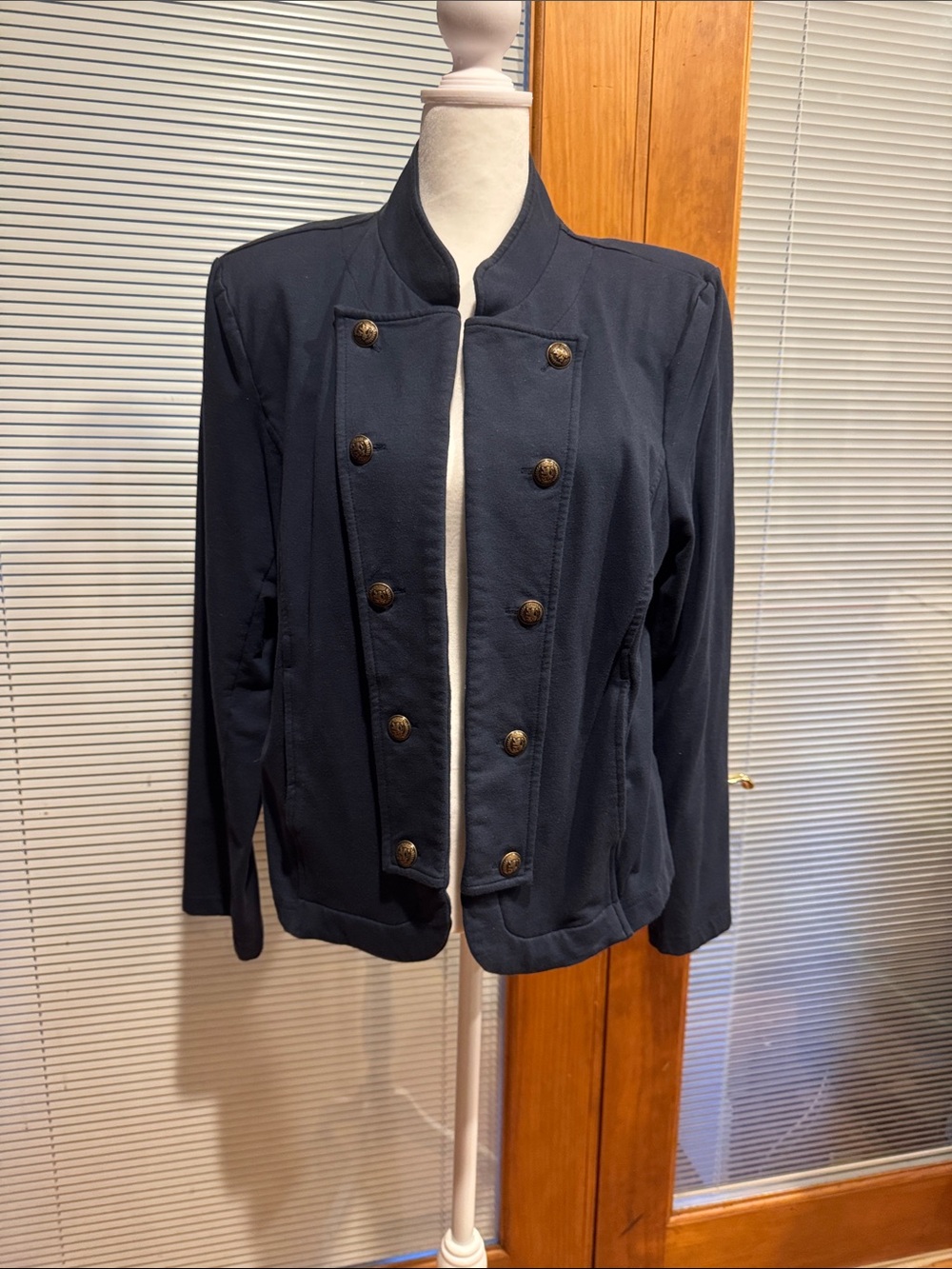 Tommy Hilfiger Navy Double-Breasted Military Jacket XL